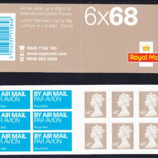 Booklet Airmail NB1 68p Plain 2003