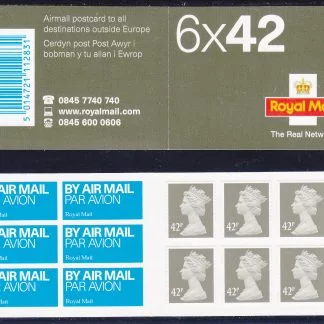 Booklet Airmail NA2 42p Plain TRN 2003