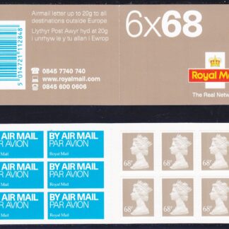 Booklet Airmail NB2 68p Plain TRN 2003