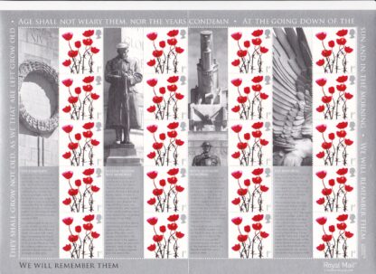 Smilers Sheet LS35 We Will Remember 2006 Royal Mail