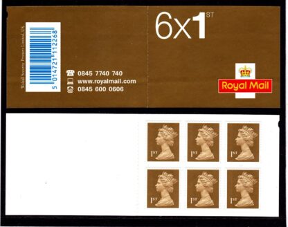 Booklet MB4 Plain Machin 1st Gold Walsall