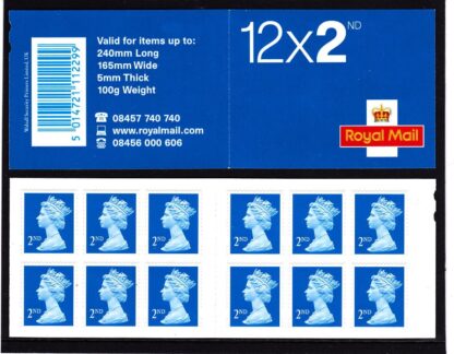 Booklet ME4b Machin Plain 2nd blue Walsall