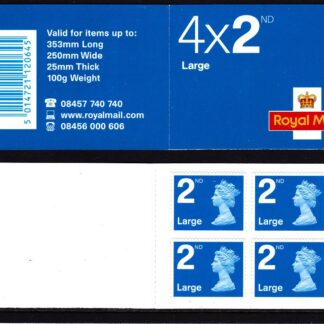 Booklet RA1 Machin Plain 2nd Large blue Walsall