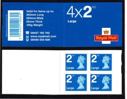 Booklet RA2 Machin Plain 2nd Large Walsall