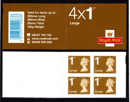 Booklet RB2b Machin Plain 1st Large No Printers Name