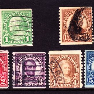 United States Set of 6 Coil Stamps