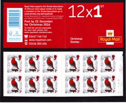 Booklet Christmas LX52 Plain 1st Class 2016