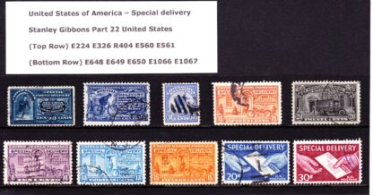 United States Special Delivery Stamps 1888 to 1954