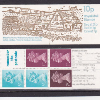 Booklet FA7/UMBF7 Machin E Perf 10p Wales