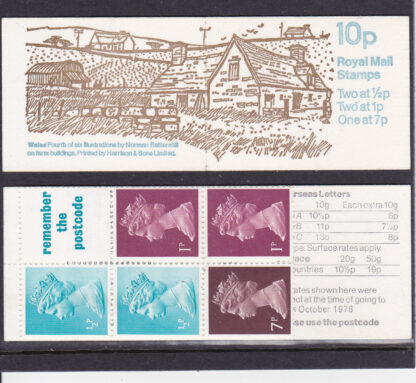 Booklet FA7/UMBF7 Machin E Perf 10p Wales