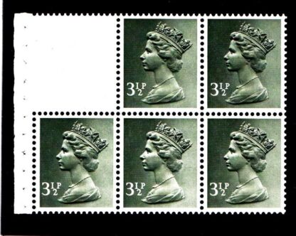 Booklet Pane UB45A 3½p Miscut Central Band 3½p Centre Band Miscut