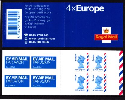 Booklet Airmail MI2 Plain Europe 40 grams.