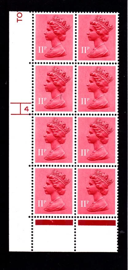 Machin U198 4 No Dot Cylinder Phosphor 17 11p