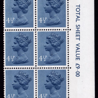 Machin U134 Block x 6 Experimental 4½p 1974