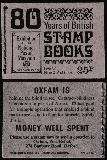 Booklet DH40 25p 80 Years of Stamp Books