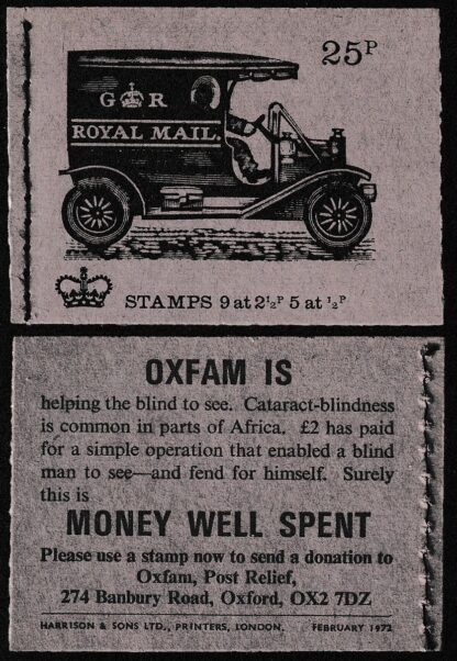 Booklet DH44 25p Feb 72 Royal Mail Van