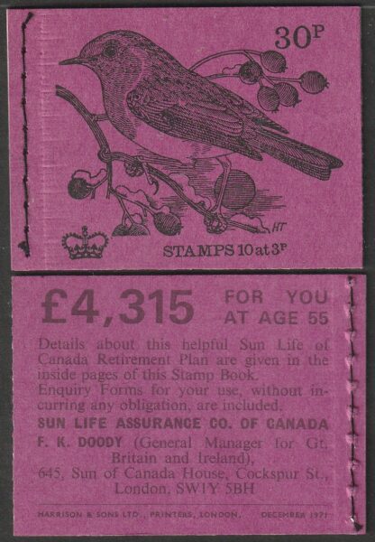 Booklet DQ61 30p Dec 71 Robin