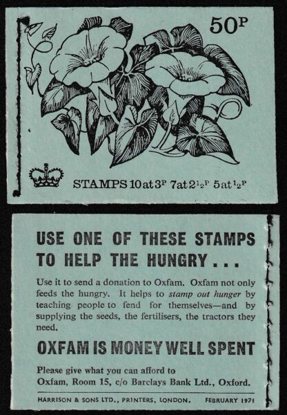 Booklet 50p DT01 Feb 71 Large Bindweed