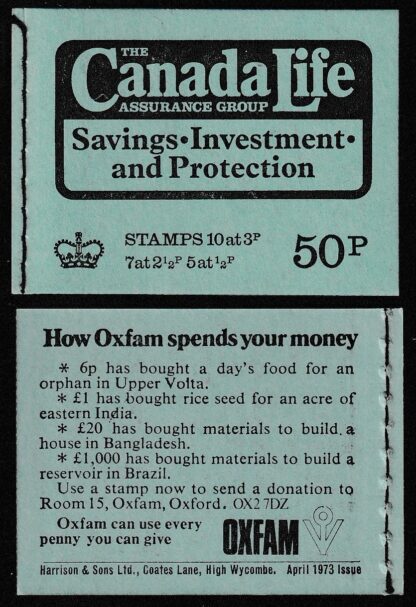 Booklet 50p DT10 Apr 73 Canada Life