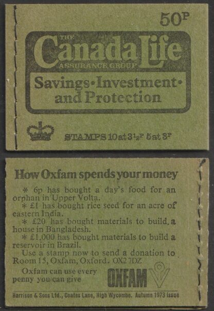 Booklet 50p DT14 Autumn 73 Canada Life