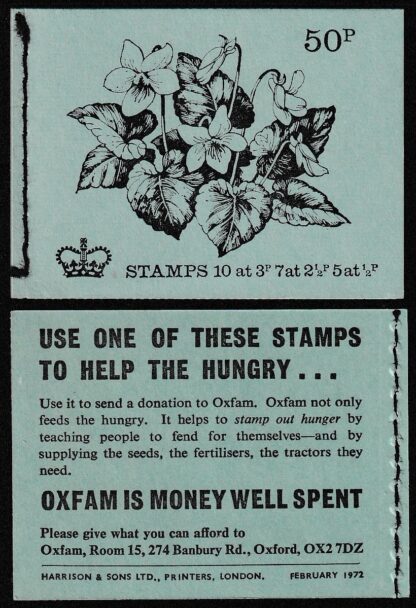 Booklet 50p DT05 Feb 72 Common Violet