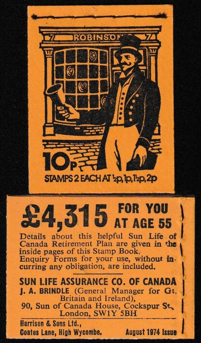 Booklet DN69 10p Dec 74 Letter Carrier 1837