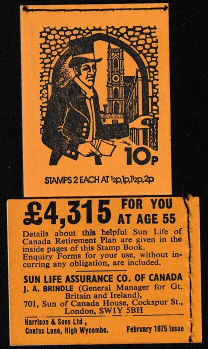 Booklet DN70 10p Feb 75 Letter Carrier 1837