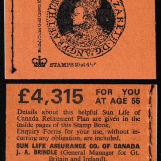 Booklet DS01 45p Sept 74 Elizabeth Gold Crown